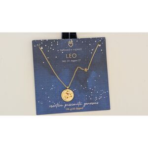 Beloved + Inspired Leo Zodiac Necklace July 23–August 22 14k Gold Dipped Pendant